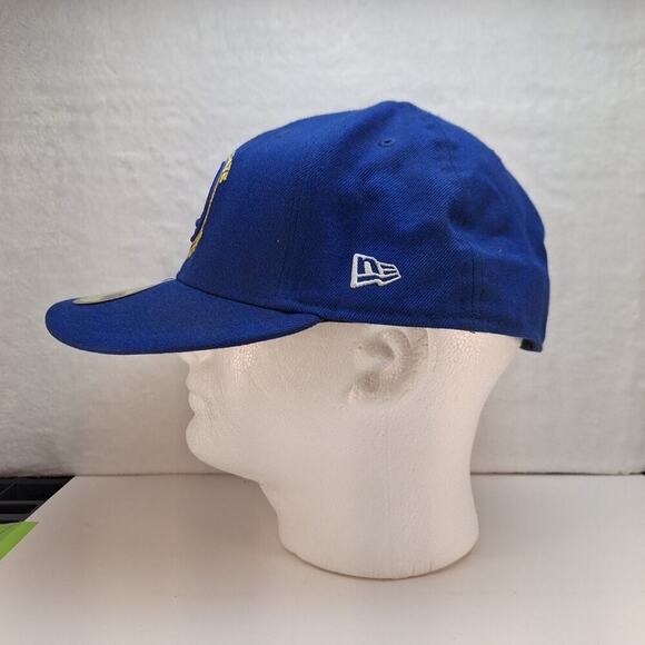 New Era Golden State Warrior Hat Size 8 Fitted Blue 59Fifty NBA - Picture 3 of 7